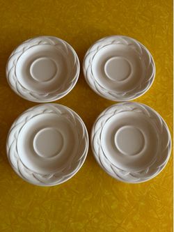 Pfaltzgraff Acadia White Saucers Made in USA (Discontinued)