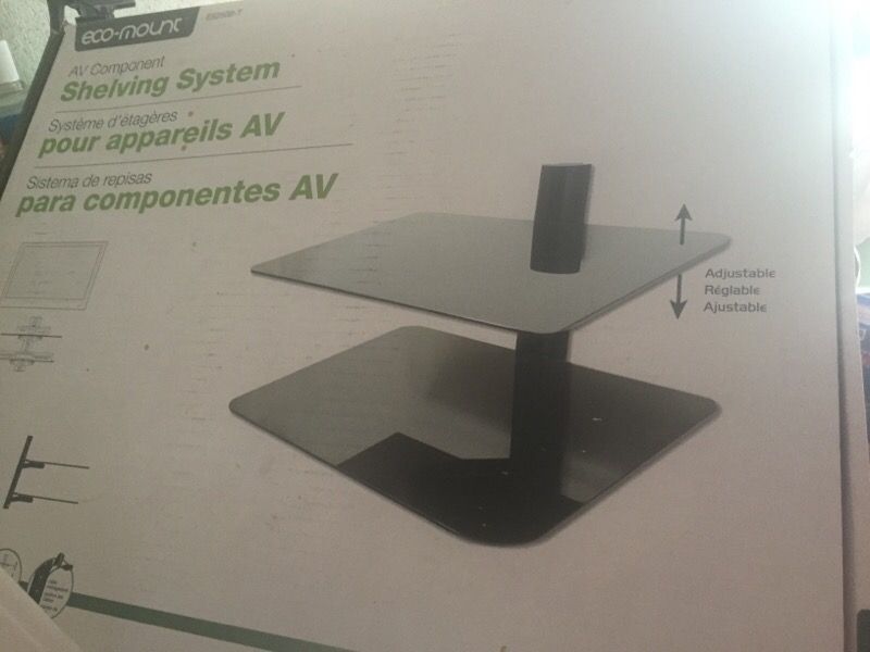 Two shelf corner unit. Great for mounting any digital or cable boxes