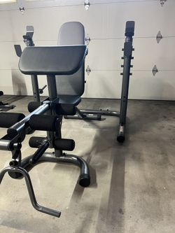 Weider olympic bench with squat online rack