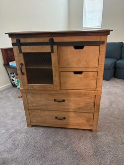 Dresser with barn door