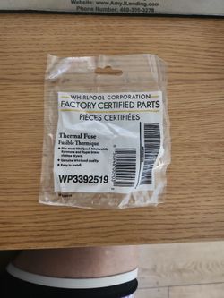 Whirlpool Certified Thermal FUSE-dryer