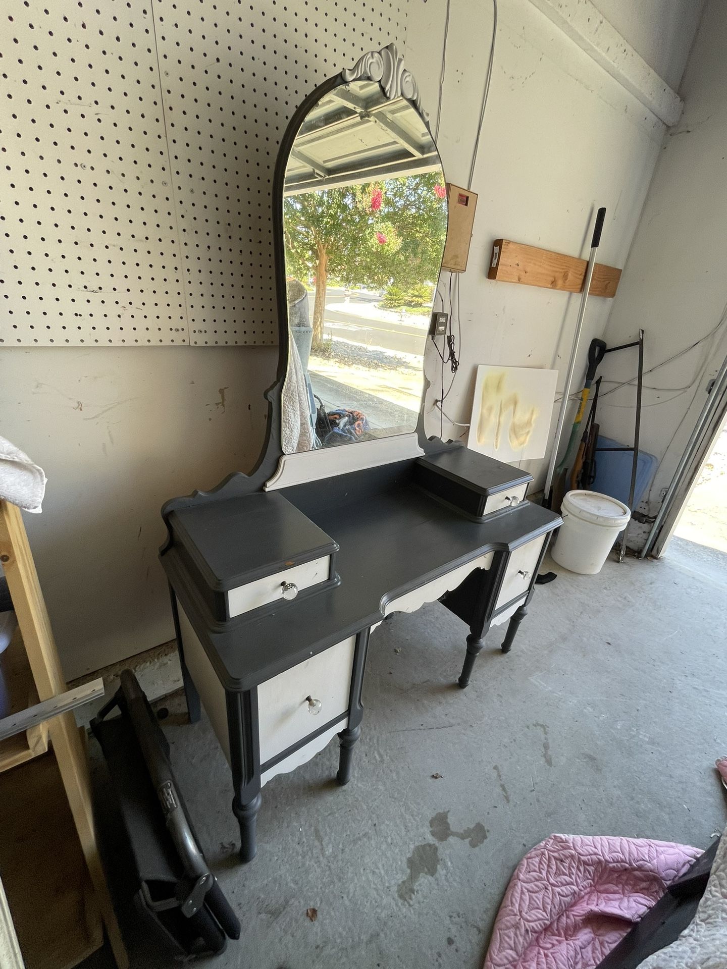 Vintage Vanity With Mirror - $50