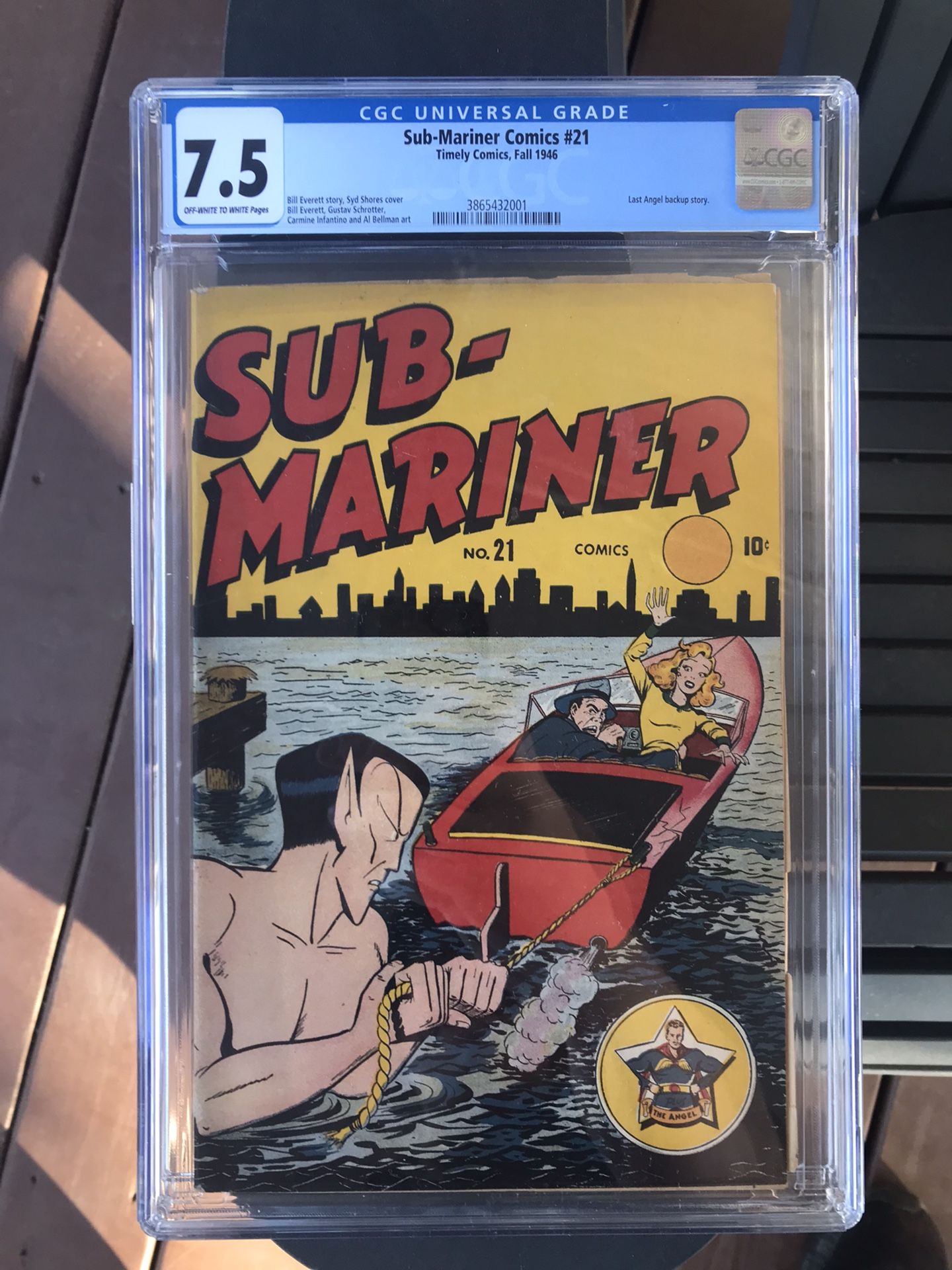 Sun-Mariner Comics #21 (1946) CGC 7.5 - O/w To White Pages; Last Angel Backup