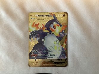 Metal Charzard Vmax gold card