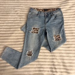 Bebe Leopard Print Jeans