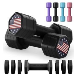 Ajustable Dumbbell Set Of 2, 4 In 1 Hand Weights For Men Or Women, 5 Lbs Weight Dumbbells 
