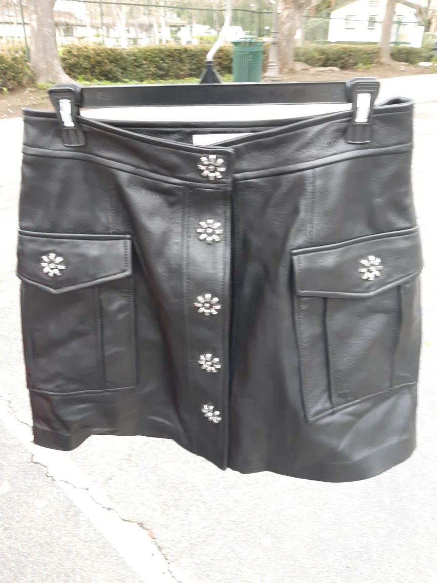 Michael Kors genuine leather skirt