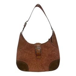 RARE vintage y2k era Coach Hamptons Herringbone Tweed Hobo Bag (Style F11214)