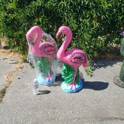 Dont Delete Statue Pottery Flamingo Dont Delete Gardne Decoration $60 Sale $50 Set