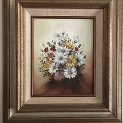 Mid-Century Daisy Painting