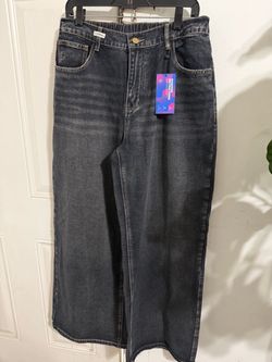 Wide Leg Dark Wash Denim Jeans New with Tags