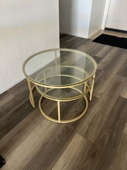 Gold Trim Glass Tables
