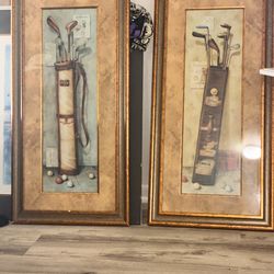 Vintage golf wall art