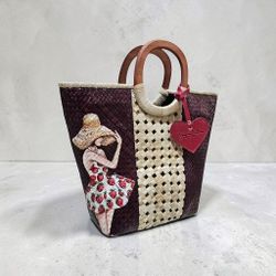 Handpainted Eyelet LAURA TOTE