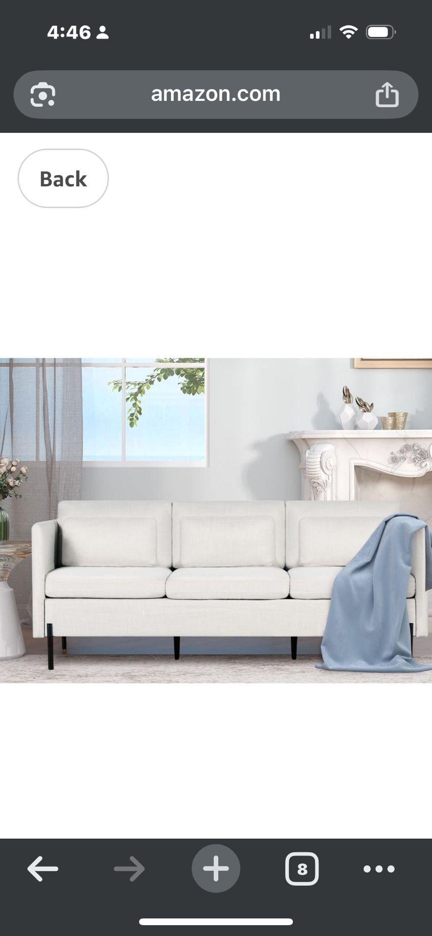TYBOATLE Upholstered Modern Loveseat Sofa