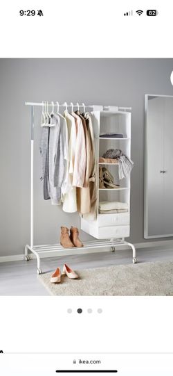 Adjustable Rolling Clothing Rack