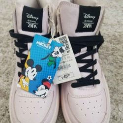  Girl's Disney Mickey Mouse Pink High Tops 