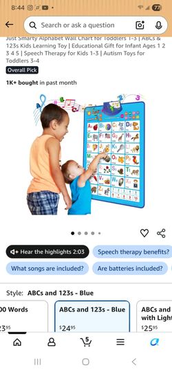 Alphabet wall chart that speaks and sings