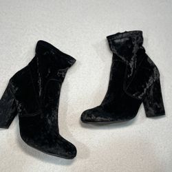 Black Velvet Booties 