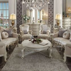 2 Sofa w/16 Pillows, 2 Chairs w/2 Pillow - Fabric & Antique Pearl - $5,858