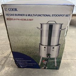 Stainless Steel Burner Multi-Functional Stockpot Set | Propane Stove Burner Cooker | Stockpot Camper Burner