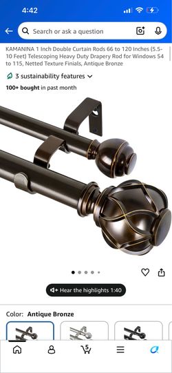Double curtain rods