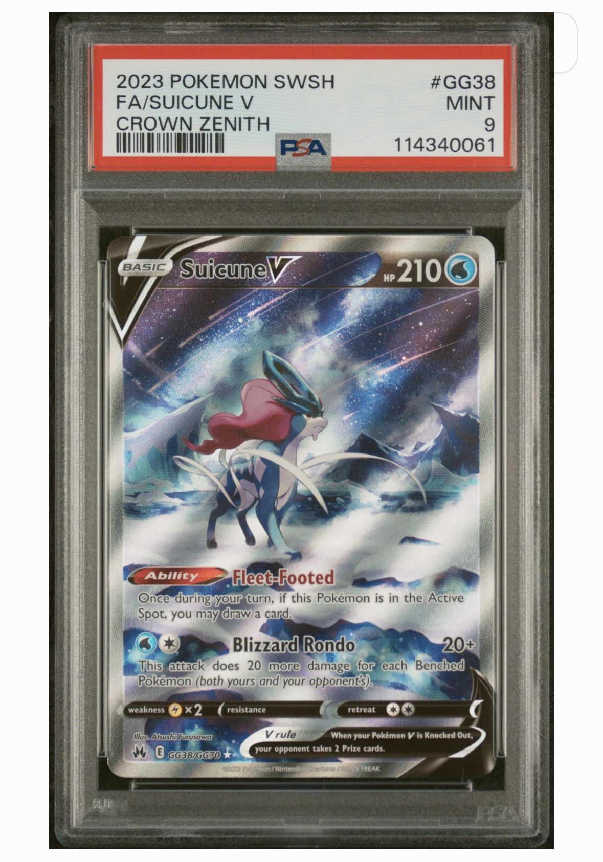 PSA 9 Suicune V Full Art