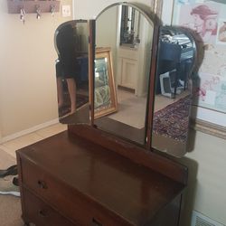 Antique 2  Drawer Mirror Dresser