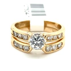14k Gold Diamond Wedding Set Ring 1ctw Size6 1/2  127504 1