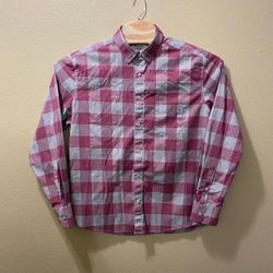 Men’s Large L-XL Twillory Untuck(able) Gray Mauve Buffalo Long Sleeve Shirt