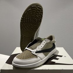ℛℇ℘ℒℐℭḁ Jordan 1 Retro Low Golf Travis Scott Neutral Olive - Size 12