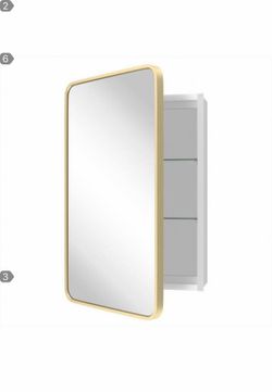 19 inch medicine cabinet, gold