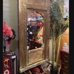 Large Antique, Solid Wood, Beautiful Mirror