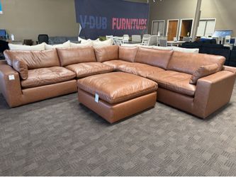 Deep and comfy cloud leather sectional