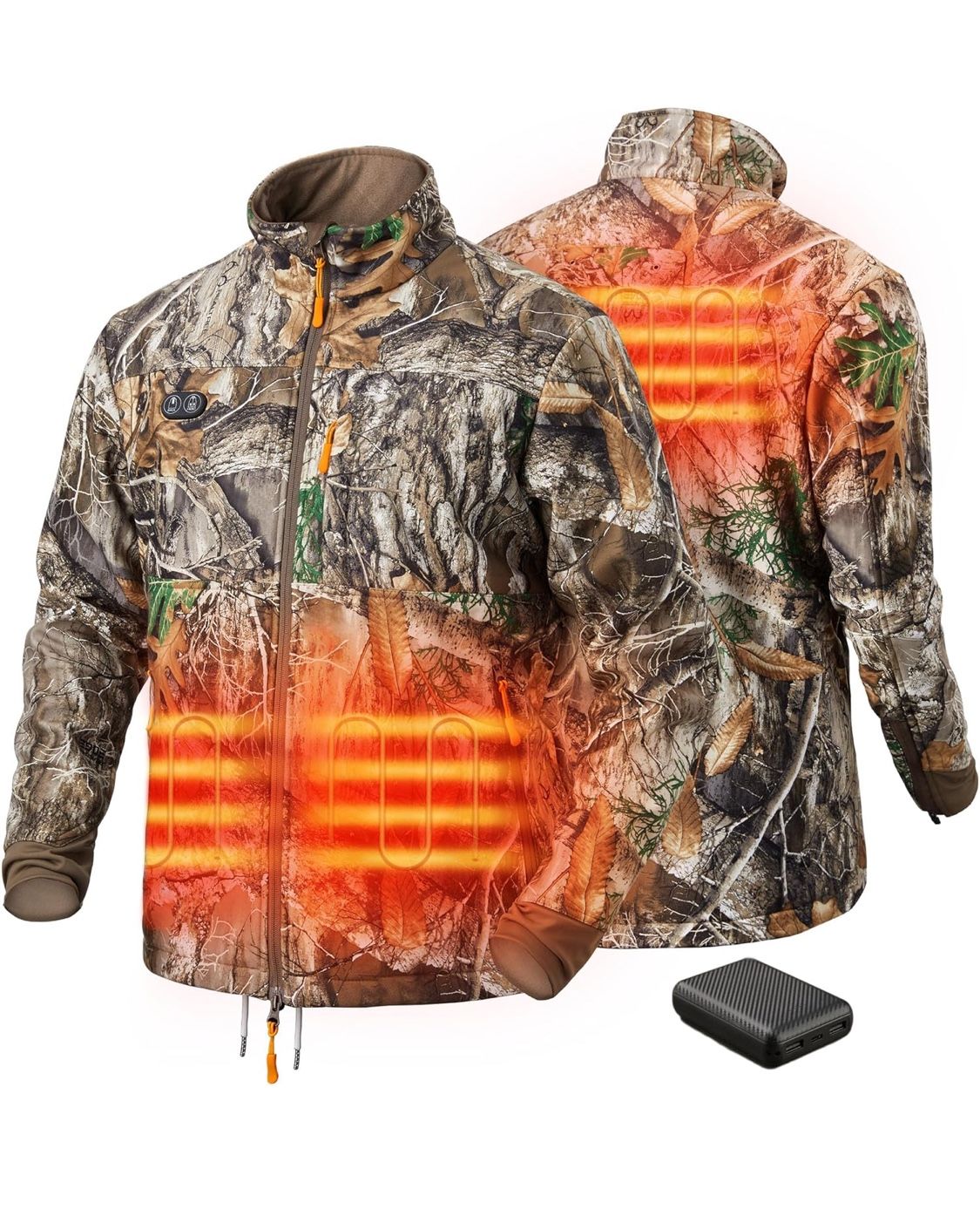 Hunting Jacket for Men- Hunting Winter Heated Jackets, Waterproof Insulated Clothes with Battery Pack for Hunting