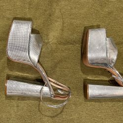 Silver Metallic textured Platform