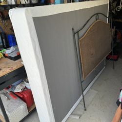 Queen Box Spring, Headboard , And Mirror 