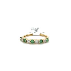 10kt Gold Diamond Ring With Emeralds 0.7ctw Diamonds Size 7 1.50grams 153828 1