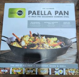 GreenPan 15” Pre-seasoned Carbon Steel Paella Pan