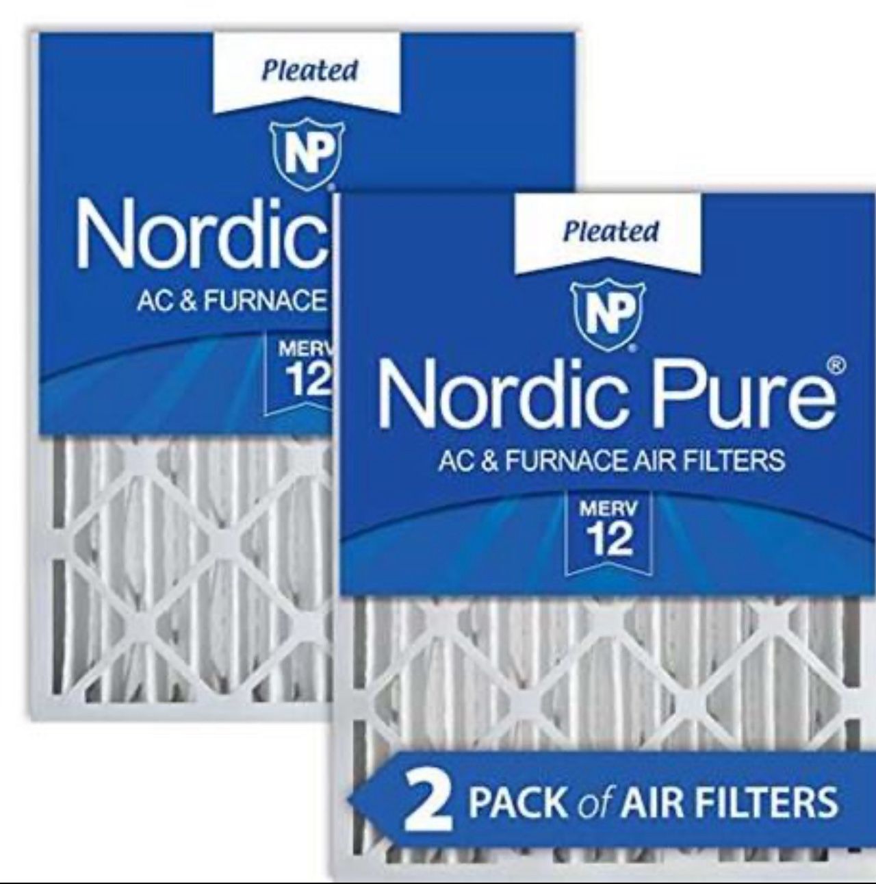 Nordic Pure 20x25x4 (19_1/2 x 24_1/2 x 3_5/8) Pleated MERV 12 Air Filters 2 Pack
