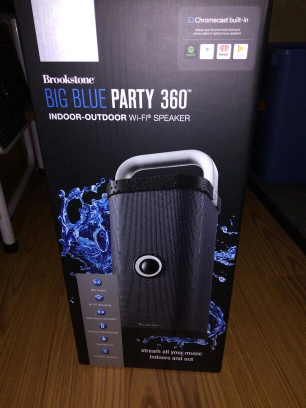 Big blue party 360 indoor outdoor Bluetooth wifi speaker by brookstone for Sale in Sanford FL OfferUp