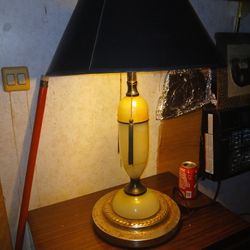 Antique Lamp Vintage Akro agate swirled  Uranium Lamp 