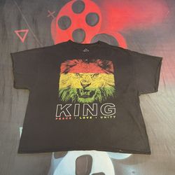 Well Worn Mens Rasta Lion King Peace. Love. Unity Shirt New 3XL.