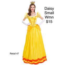 Daisy Super Mario Bros Mario Kart Women’s Small Dress Costume Halloween Cosplay
