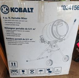 Kobalt 4-cu ft portable concrete mixer 