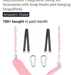 Swing Seat, 66" Heavy Duty Coated Iron Chain Sensory Swing, Therapy Swing Seat,Outdoor Playground Swing Set Accessories with Snap Hooks and Hanging St