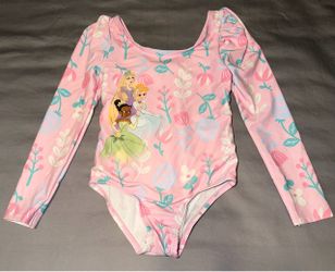 Disney Princess long-sleeve one-piece toddler swimsuit size 5T