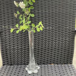 VINTAGE! Artisan Long Stemmed Glass Flower Vase Bud Vase