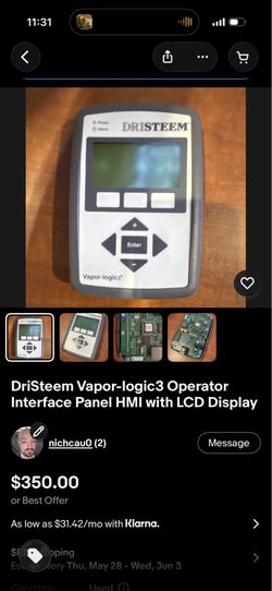 DriSteem Vapor-logic3 Operator Interface Panel HMI with LCD Display