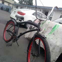 3-speed Black And Red Beach Cruiser 